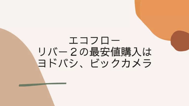 エコフロー リバー２の最安値購入はヨドバシ、ビックカメラ